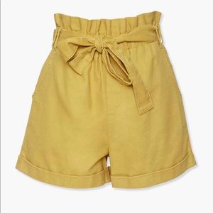 Forever21 Yellow/Mustard Paperbag Shorts SizeSmall